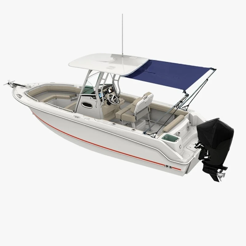 Yacht ship T-shaped roof extension awning stern shading assembly
