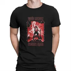 Eddie Munson Creative TShirt for Men Eddie Munson Lightning Guitar Power Collar Basic T Shirt Distinctive Birthday Gifts