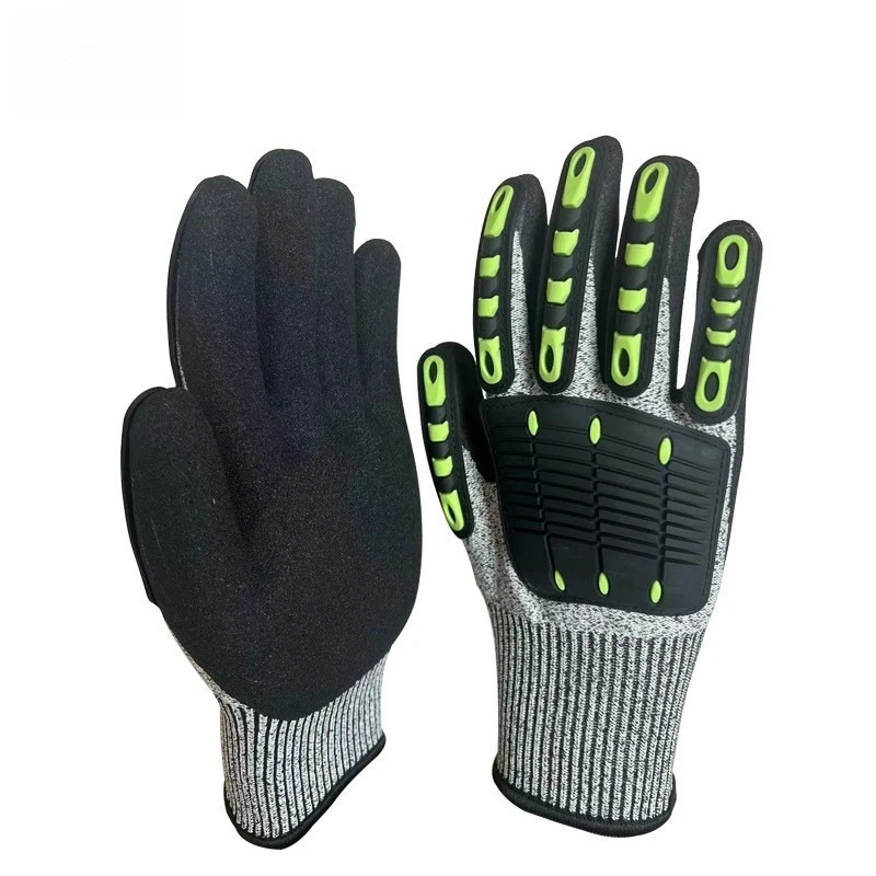 Gants anti-coupure, gants de protection du travail de qualité 5, nitrile antidérapant et résistant à l'usure, vente en gros et distribution en usine