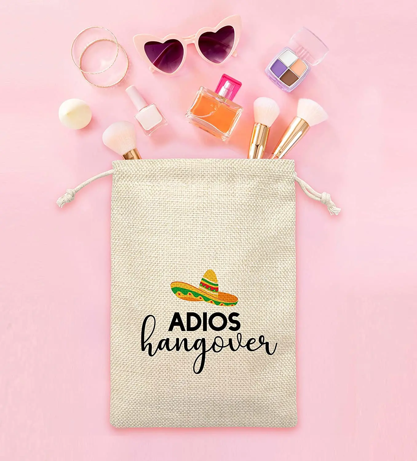 20 Pcs Hangover Gift Bags - Adios Hangovers - Cotton Gift Bag For Hangover Party, Bachelorette Party, Bridal Shower, Engagement