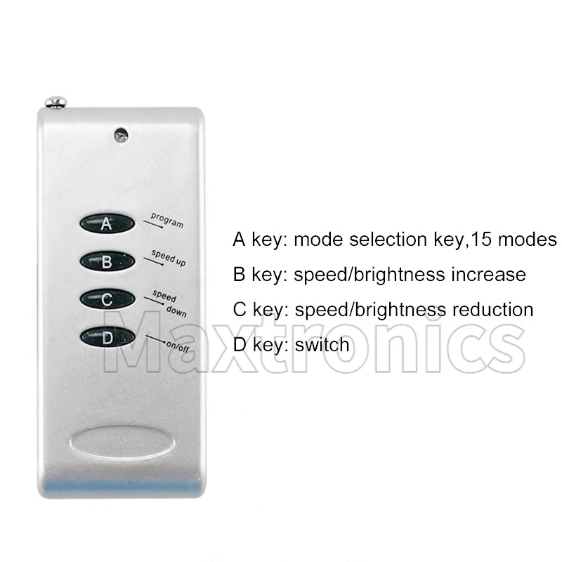 Controller LED wireless 12A 24A 30A Dimmer telecomando RF a 4 tasti per controller modulo luce striscia LED 5050 3528 RGB DC12 ~ 24V