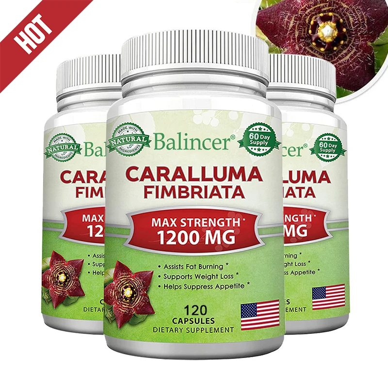 Cápsulas de Caralluma Fimbriata, Supresor del Apetito, Estimula el Metabolismo y la Resistencia Física, Apoyo Energético Natural