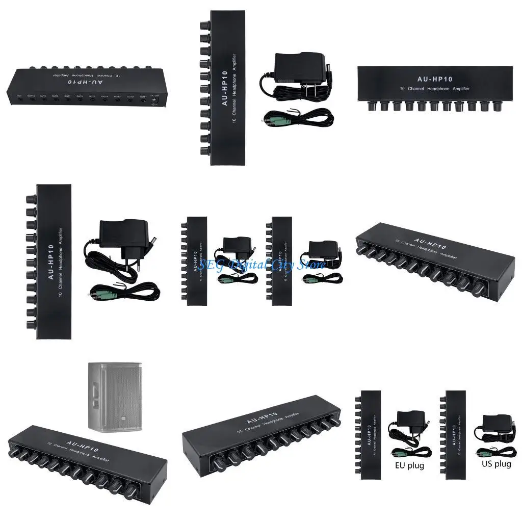 

U75B Headphone Amplifier Distributor 3.5mm Stereo 10 Channel Headphone Amplifier