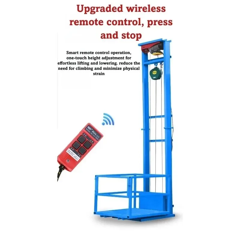 Rise 2M-7M Electric Goods Lift 500KG Capacity Home Warehouse Factory Freight Elevator Platform Automatic Control System