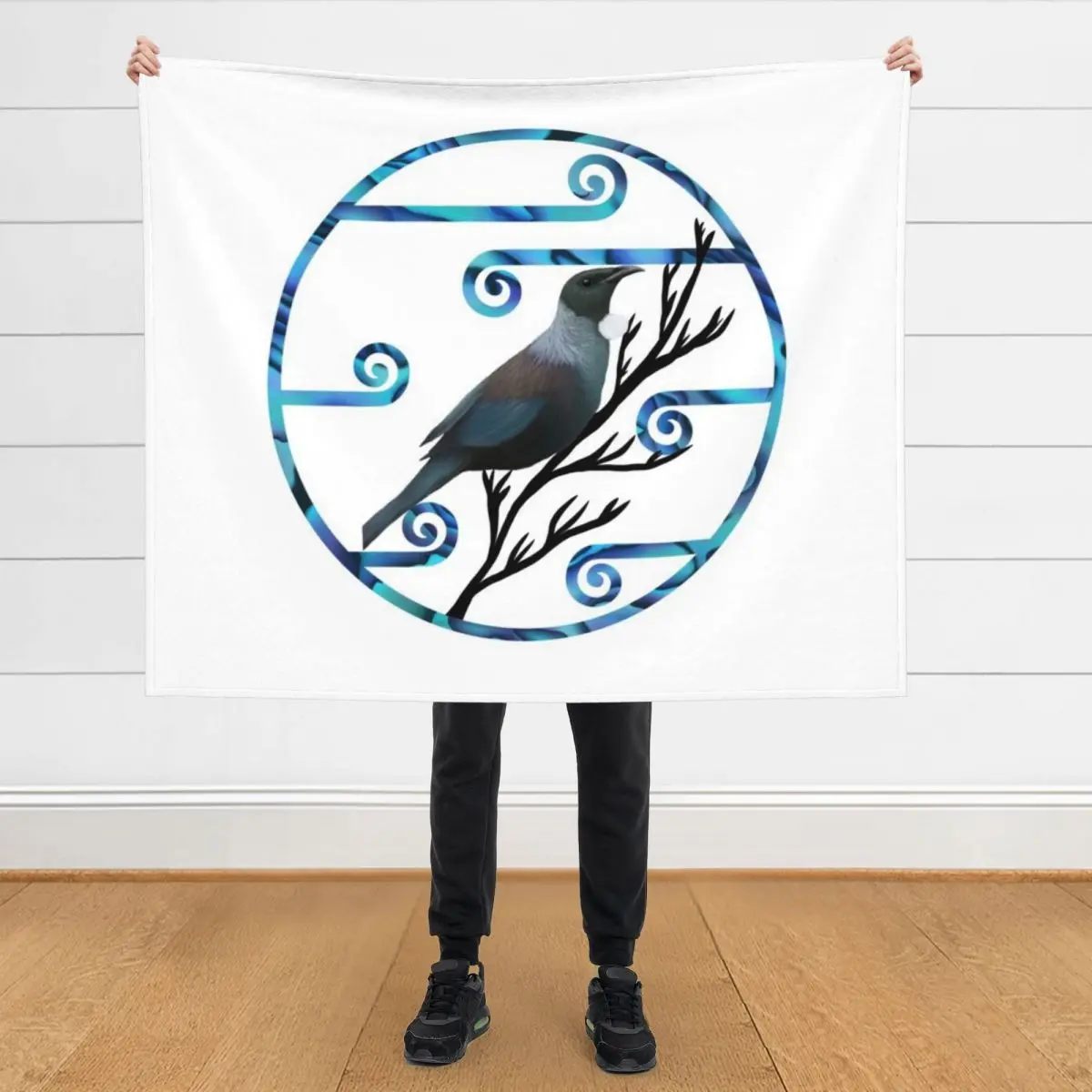 

Tui koru Paua Throw Blanket Designers Flannel wednesday Blankets