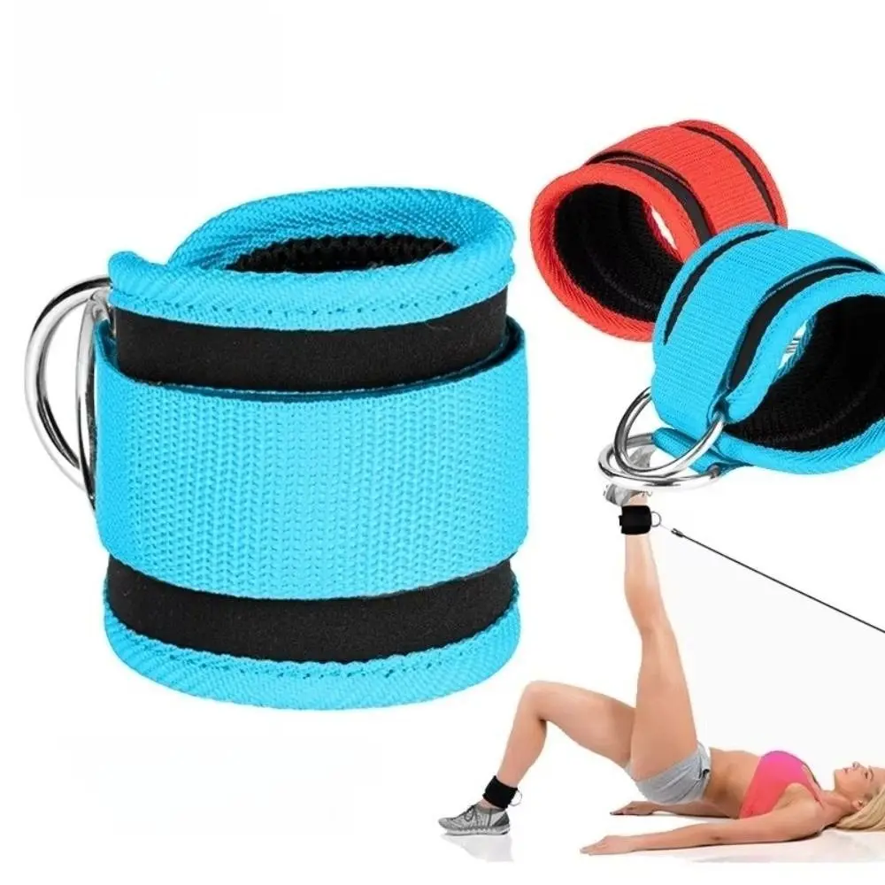 Double D-Ring Gym Ankle Straps Neoprene Padded Adjustable Straps Leg Training Straps Safety Buckle Legging Strap