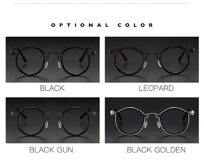 Vintage Lesebrille Anti Blaues Licht Gläser Männer Luxus Runde Rahmen Presbyopie Brille Klare Linse Männer Frauen Metall Gläser – Detail 10