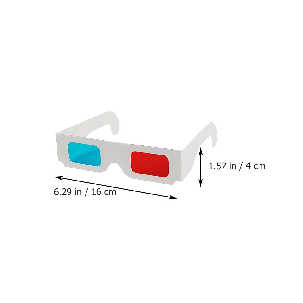 30Pcs Glasses Cardboard Paper Anaglyph Movie Video Disposable Glasses Lightweight Portable Entertainment Eyewear