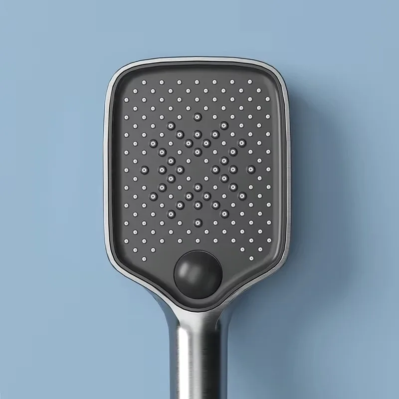 Juego de cabezal de ducha de latón con cabezal de ducha para baño familiar, juego gris inteligente con grifo gris de ducha con pantalla digital