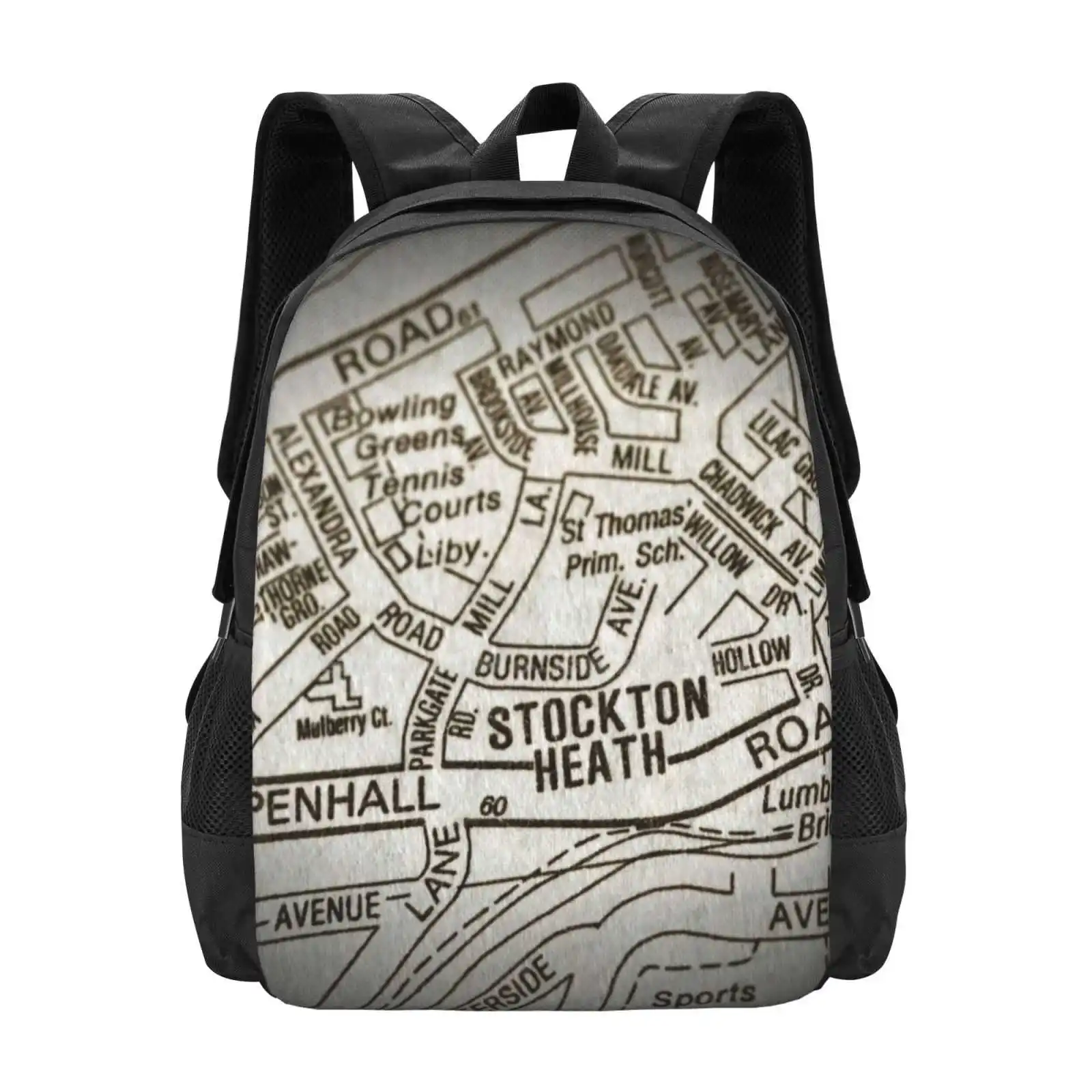 Stockton Heath,Warrington,Cheshire,Wa4,Map Hot Sale Schoolbag Backpack Fashion Bags Gotonysmith Hotpixuk Stockton Heath