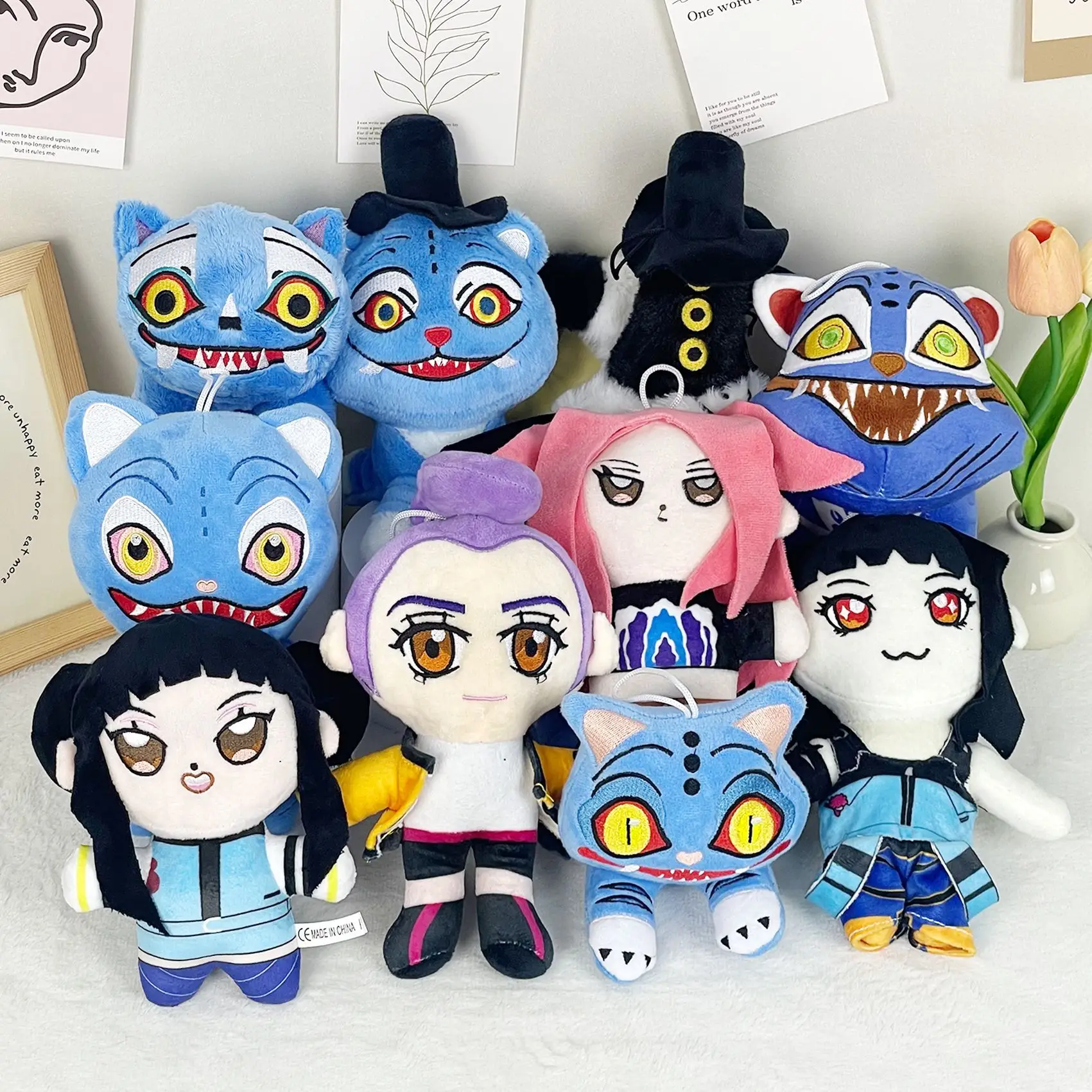 

New Demon Hunters Plush Toy The Blue Tiger Soft Stuffed Toy Demon Hunters Movie Role Doll Home Decoration Doll Gifts for Kids