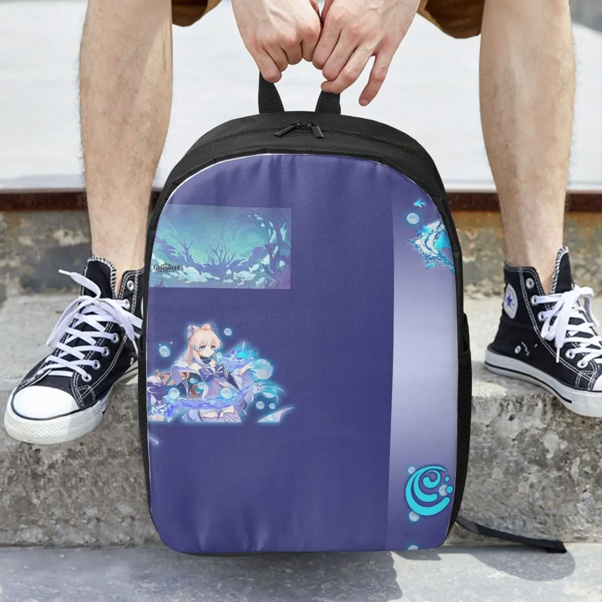 Genshin Impact Sangonomiya Kokomi, mochilas para mujer, mochila para niños y niñas, mochilas escolares para niños, mochila portabilidad, bolso de hombro