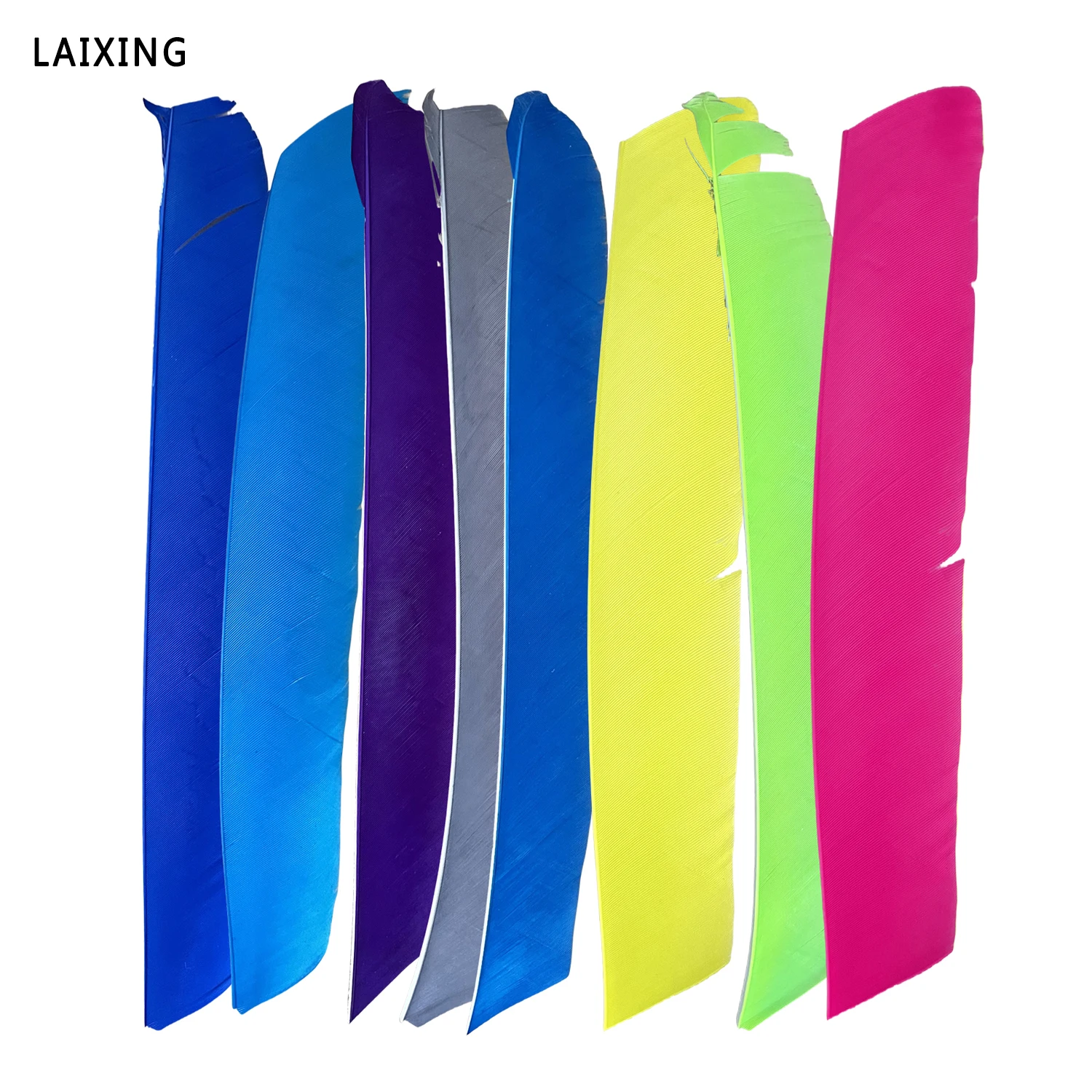 50Pcs 9-10Inch Fletching Arrow Feathers Multicolor Full length Real Turkey Feather NO Cut