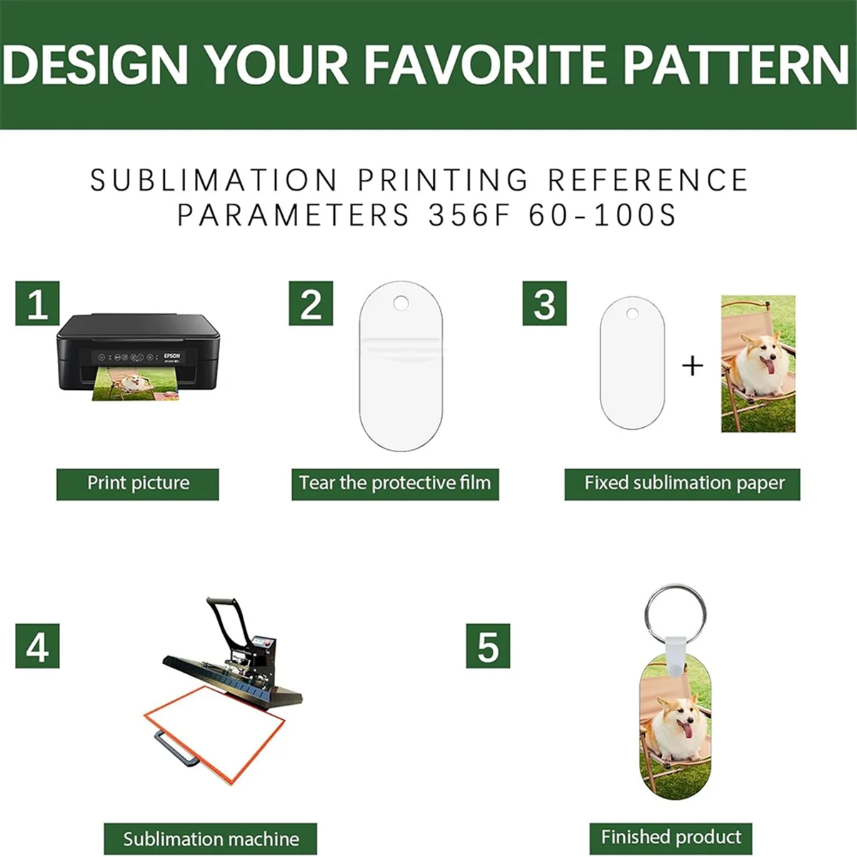 Aa87c 40 conjuntos de chaveiros de sublimação de metal em massa, espaços em branco de sublimação de dupla face chaveiro de transferência de calor espaços em branco