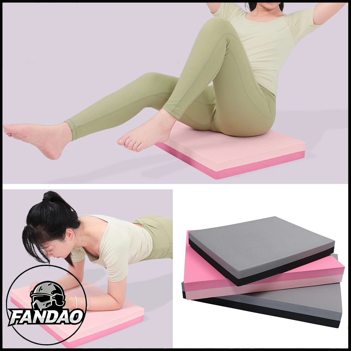 

TPE High Elasticity Yoga Mat & Ab Wheel - Core Training Balance Pad Soft Step Plank Foam Joint Cushion Non-Slip Comfort Support