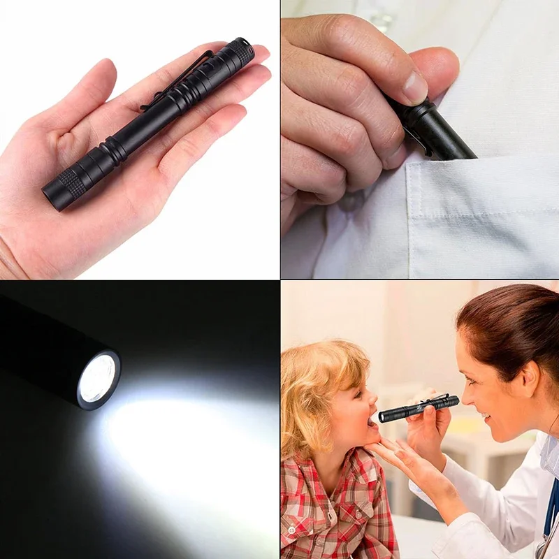 Mini LED Flashlight Portable Pen Lights Pocket Emergency Light Small Torch Keychain Lantern