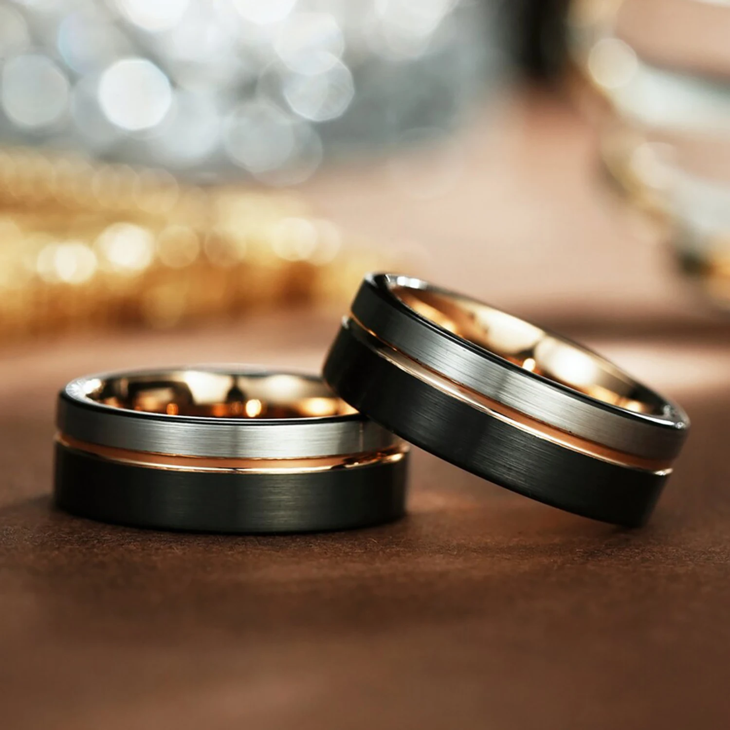 Mode 6/8mm Schwarz Tricolor Wolfram Stahl Ring für Männer Frauen Hartmetall Verlobungsringe Hochzeit Bands Schmuck Zubehör – Detail 5