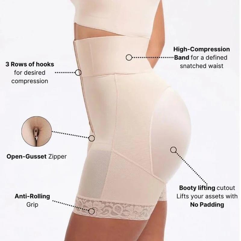 Women High Waist Body Shaper Panties Butt Lifter Slim Shapewear BBL Shorts Tummy Control Bandage Panties