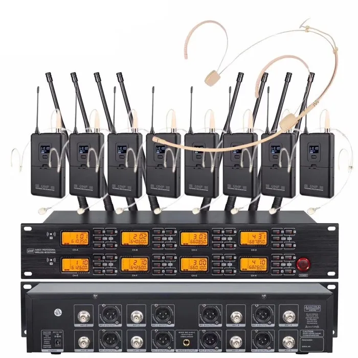 TKG 650-690MHz UR-8000 UHF 8 channels wireless head microphone wireless microphone headset