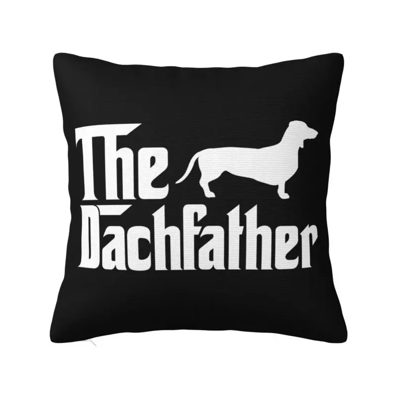 The Dachshund Father Throw Pillow Case 45*45cm for Sofa Sausage Badger Wiener Dog Cushion Cover Velvet Polyester Pillowcase