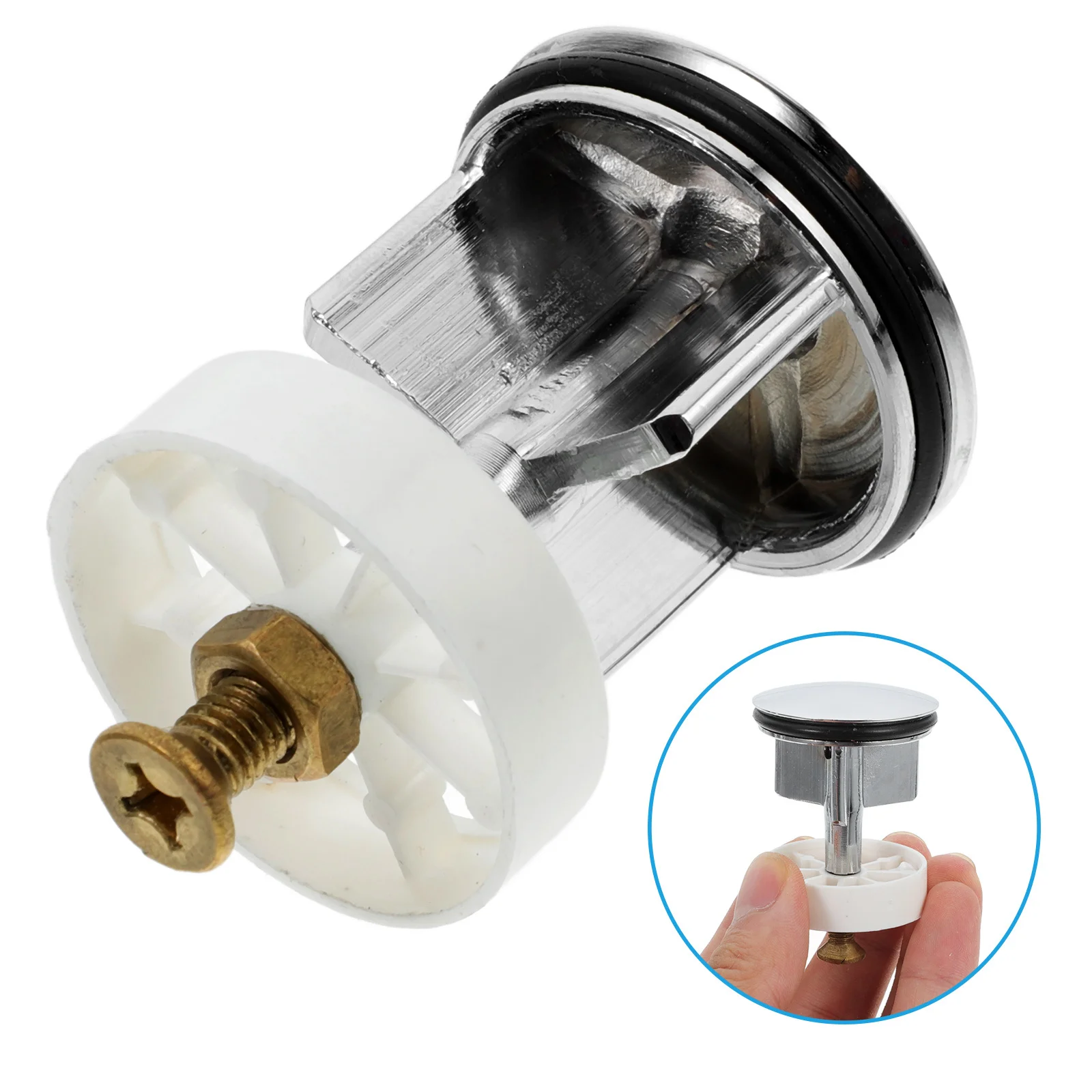 

Basin Lift Drain Plug Copper 38mm Press-Style Sink Stopper Kitchen Bathroom Metal Sink Drain Strainer Rustproof Durable
