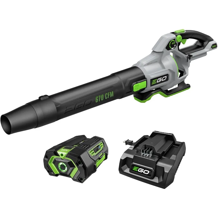 Беспроводной электрический вентилятор для листьев 670 куб. футов в комплект входит аккумулятор и зарядное устройство 56 В, 4,0 Ач — LB6703