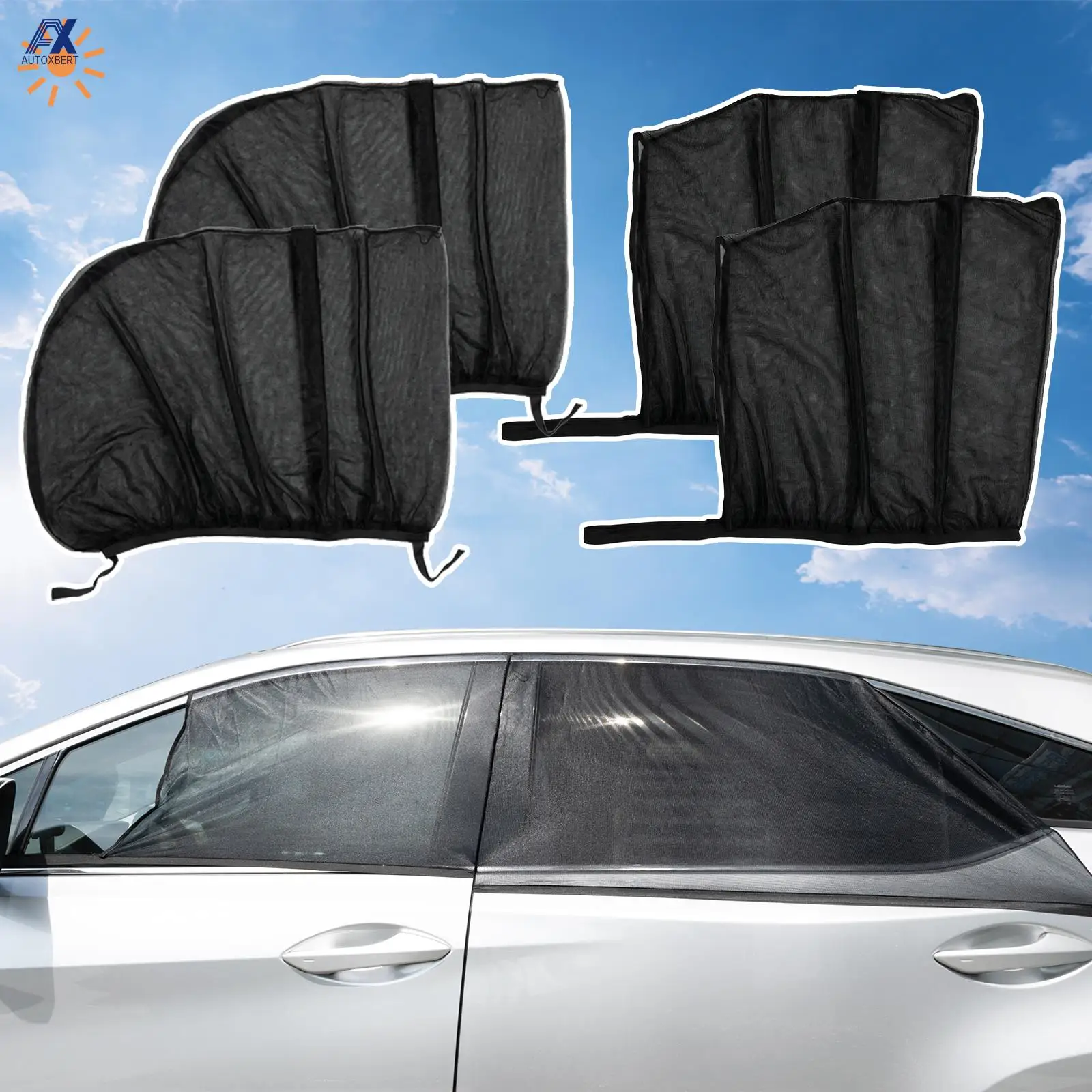 

4pcs Car Sunshades Cover Pare Soleil De Voiture Side Window UV Protect Sun Shade Visor Curtain Auto Accessories For Baby Child