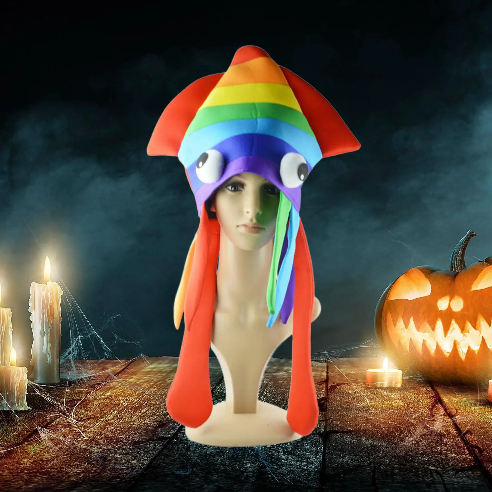 

Радужная шляпа в форме осьминога, косплей для клуба, подарок на день рождения, сценическое представление