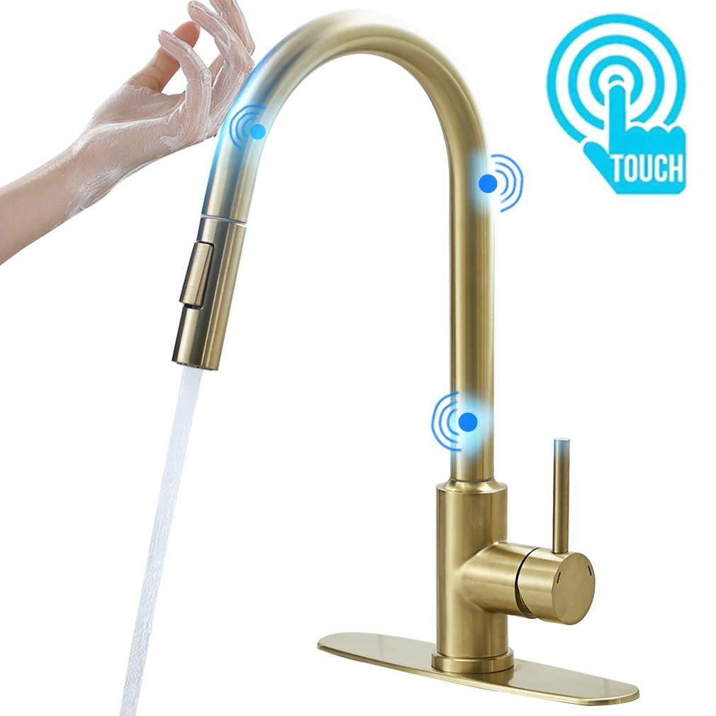 Smart Touch Kitchen Faucets Crane For Sensor Kitchen Water Tap Sink Mixer Rotate Touch Faucet Sensor Water Mixer KH-1005