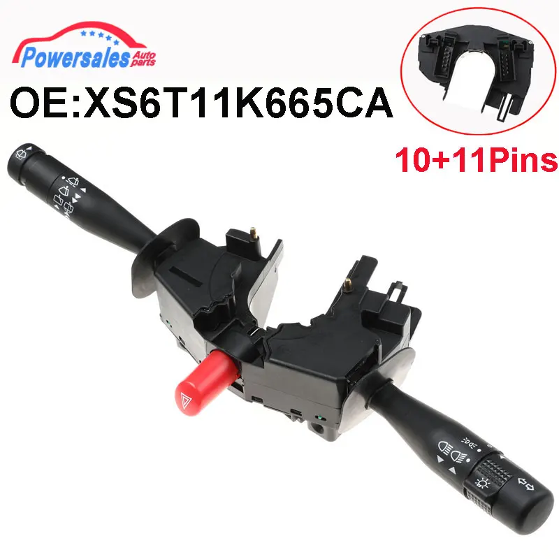 Interruptor do indicador de sinal de volta do interruptor do limpador da coluna do carro para ford ka 99-07 fiesta puma XS6T-11K665-CA xs6t11k665ca 1041412 1072957