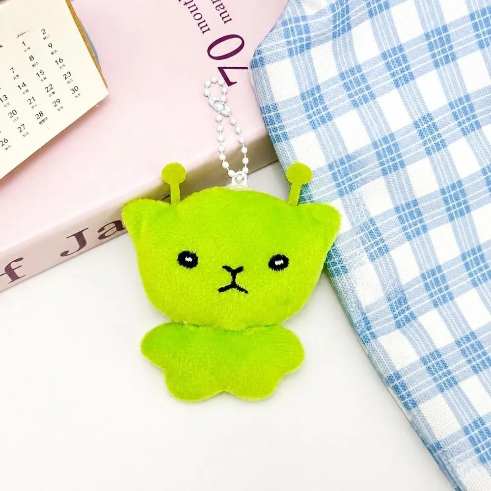Cartoon-Plüsch-Rucksackanhänger, Mini-Handyband, Kawaii-Stil, süßer Stern-Alien-Katzen-Schlüsselanhänger, Taschendekoration – Detail 8