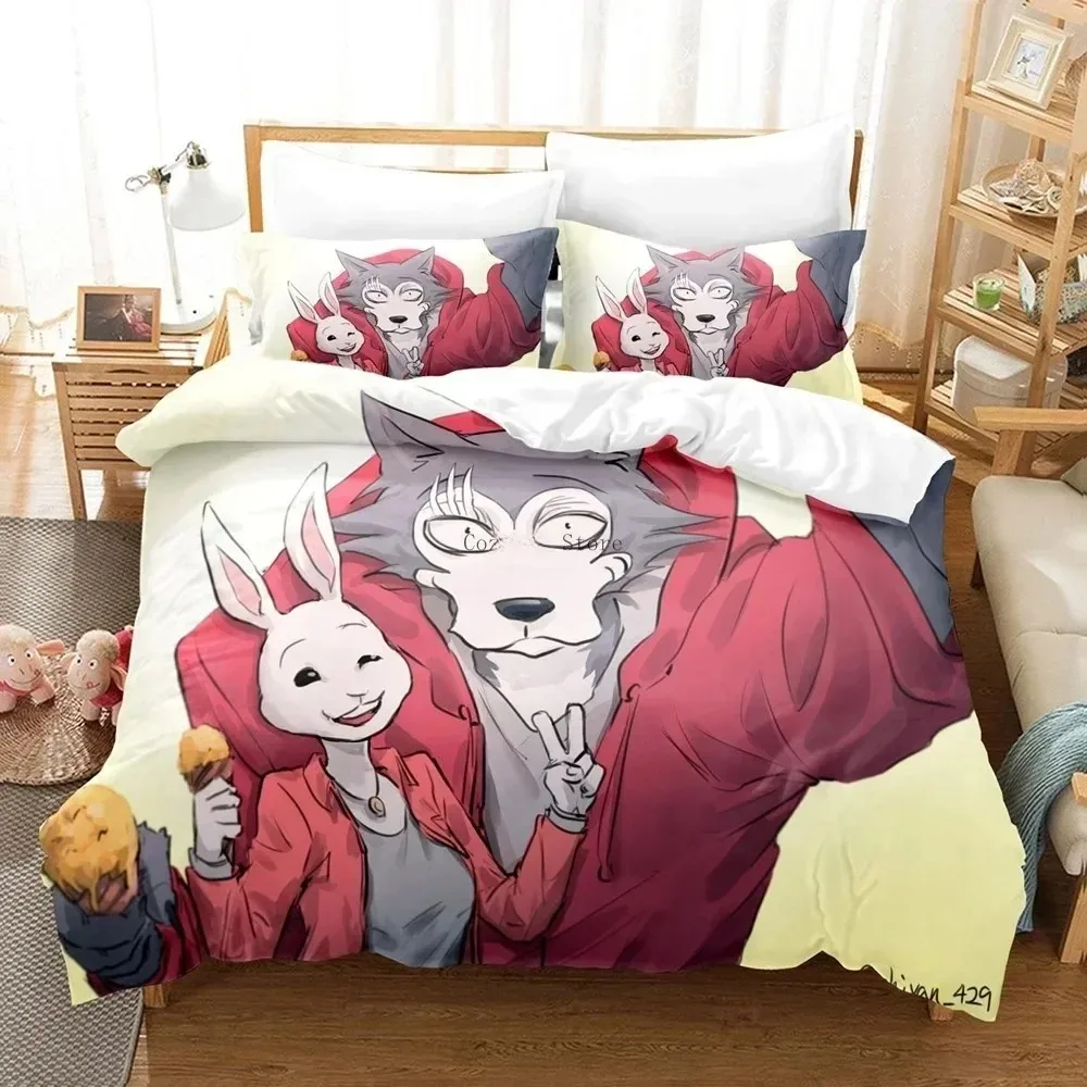 

3d Print Beastars Anime Bedding Set 3D Printed Suitable for Bedroom Duvet Cover Set With Pillowcases Kids Home Textile