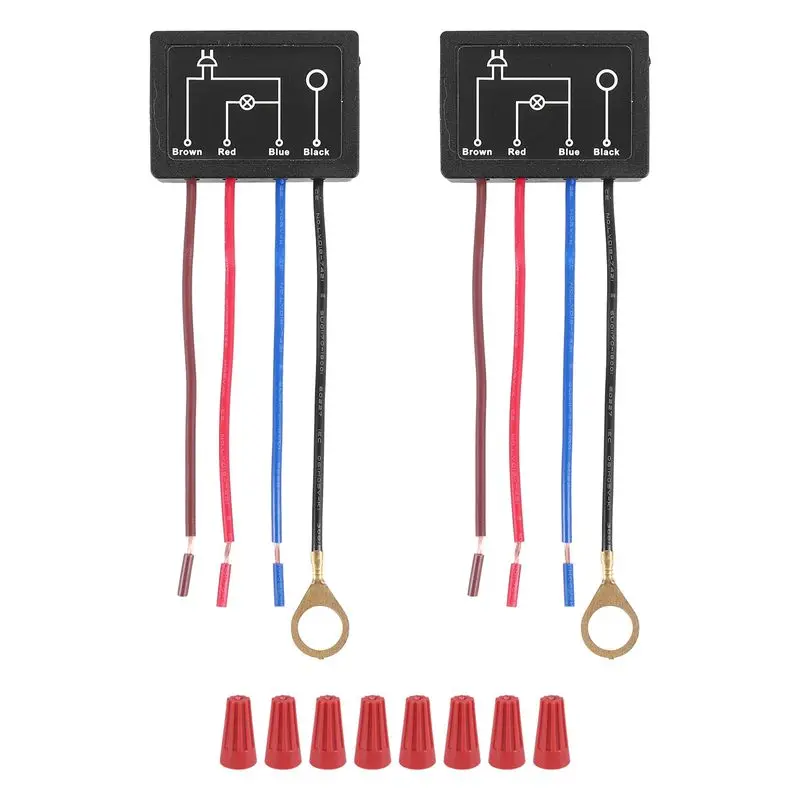 A64Z Touch Lamp Switch 2 Pack,Touch Lamp Control Module For Dimmable LED,Bulbs,Lamp Switch Replacement Kit With Wiring Caps