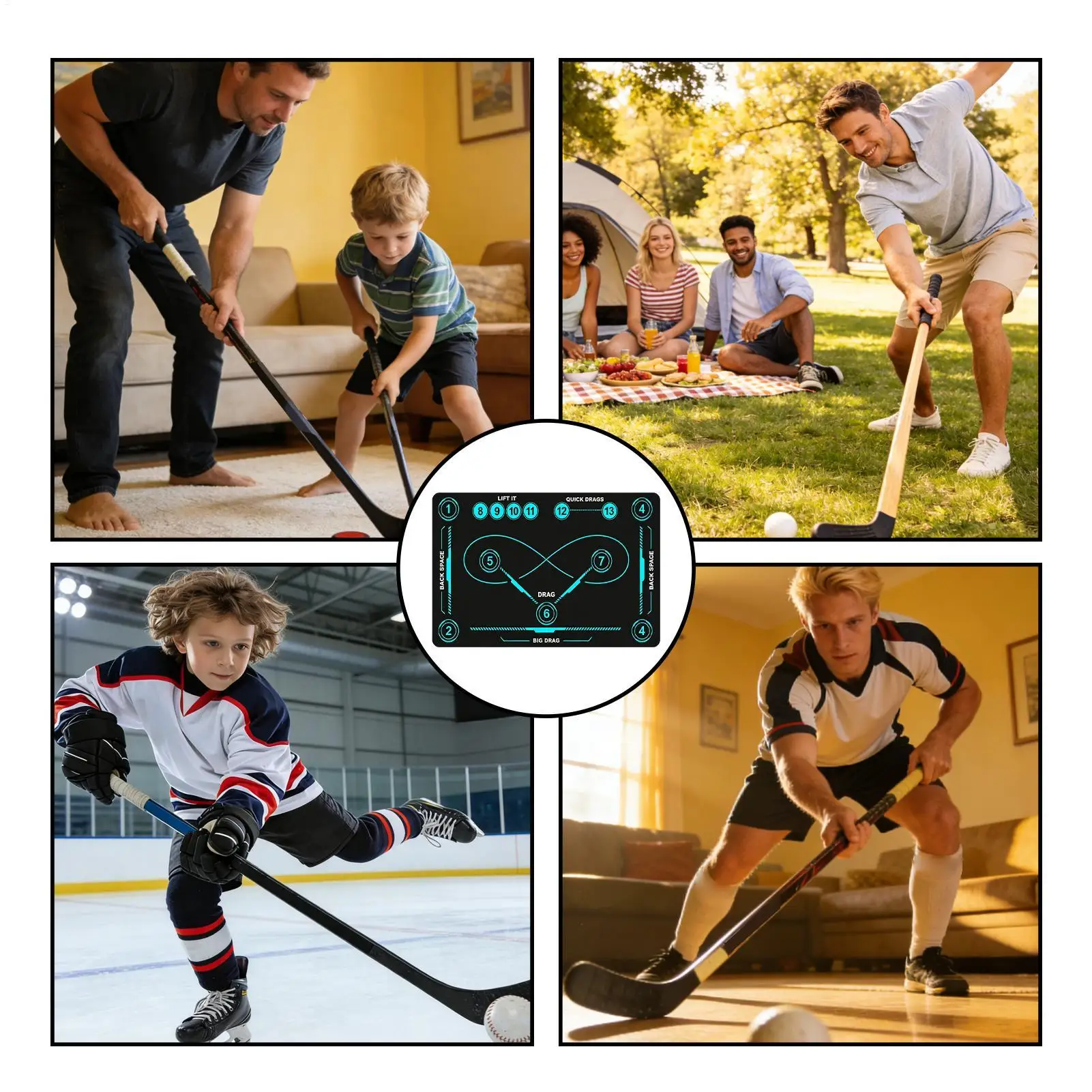 

Football Training Mat Quiet Non-Slip Large Portable Hockey Football Training Equipment For All Ages Soccer Lovers Adults