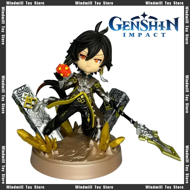 

16cm Zhongli Combat Form Genshin Impact Game Peripheral Model Figure Standing Decoration Collections Desktop Ornament Decoration