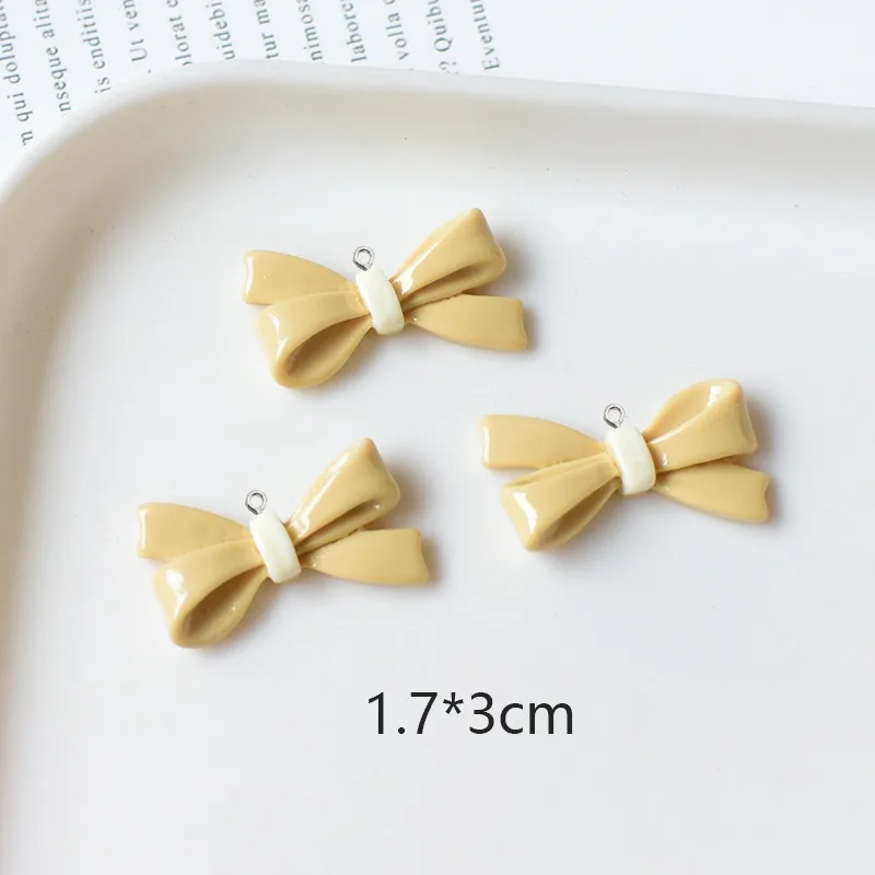 10Pcs Resin Bow Charms With Ring Bowknot Pendants DIY Handmade Jewelry Making Supplies for Earrings Necklace Key Chain Jewelry