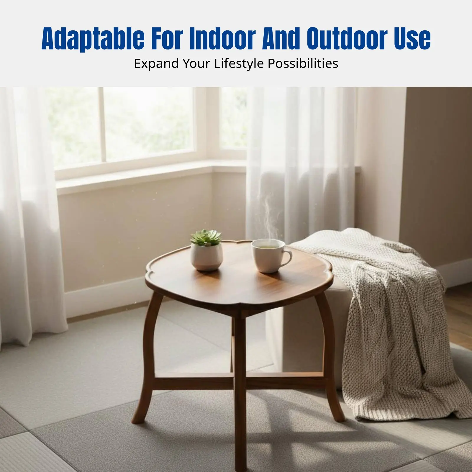 

Прочный складной чайный столик из орехового дерева, напольный кофейный столик, для спальни, для улицы, портативный, многофункциональный