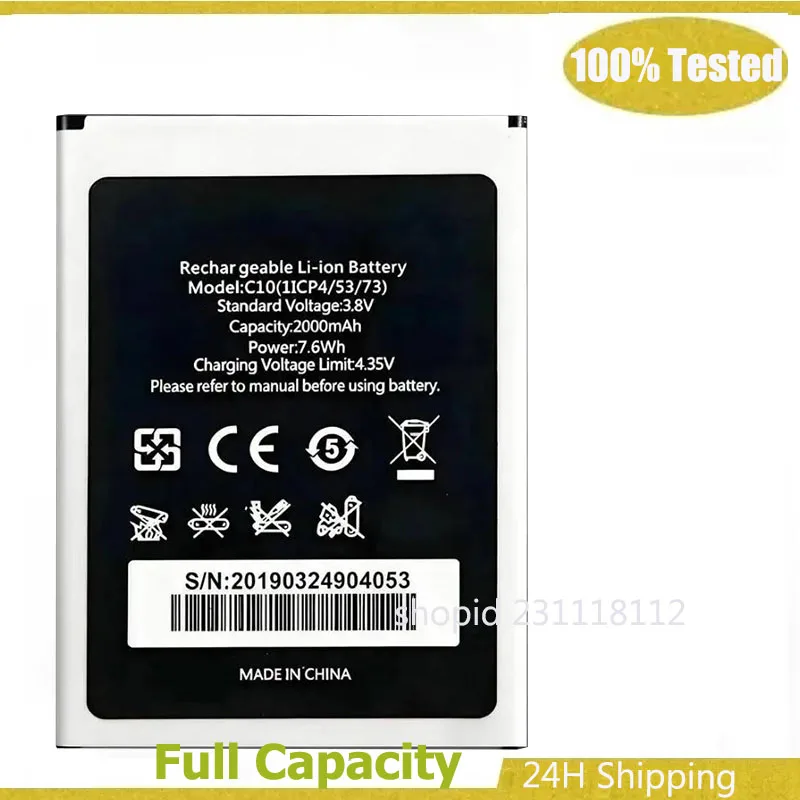 2000Mah Mobile Phone Battery For Oukitel C10 Reliable Power AKKU Batteria