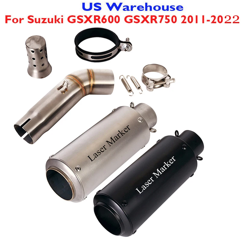 

Motorcycle Exhaust Tip Muffler Silencer with Removable DB Killer Link Tube for Suzuki GSXR600 GSXR750 2011-2022