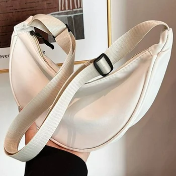 Moda feminina sacos de ombro cor sólida náilon bolinho saco do mensageiro 2024 nova moda leve grande capacidade axilas saco