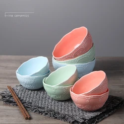 Cuenco pequeño de porcelana en relieve de 4/6 pulgadas para cena, color rojo, azul, verde, bonito cuenco de helado, cuenco de arroz de cerámica, cuenco para salsa para niños