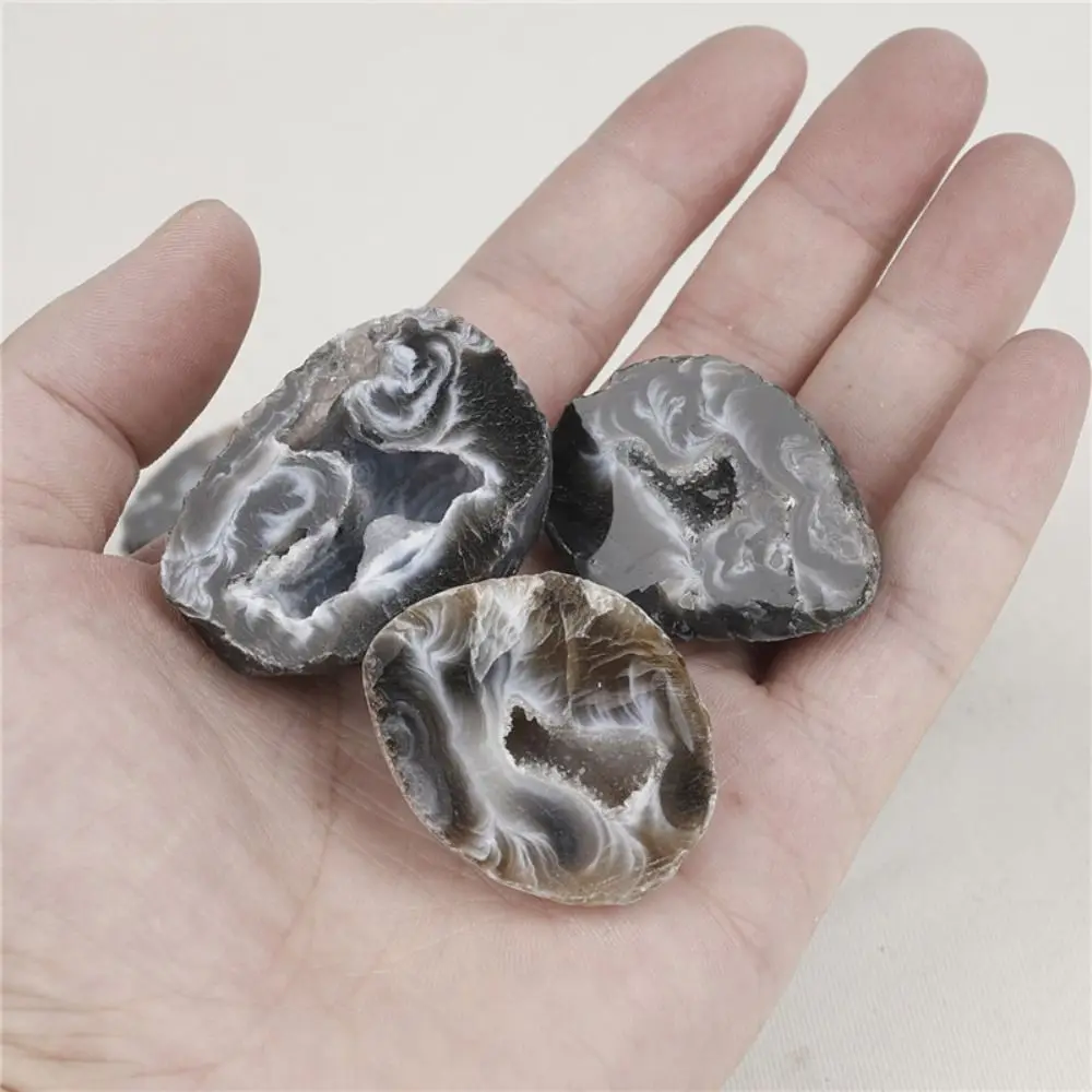 Stone Crafts Natural Agate Geodes DIY Carved Mini Cornucopia Mineral Ore Rough Natural Raw Stone Ornaments Souvenirs Gifts