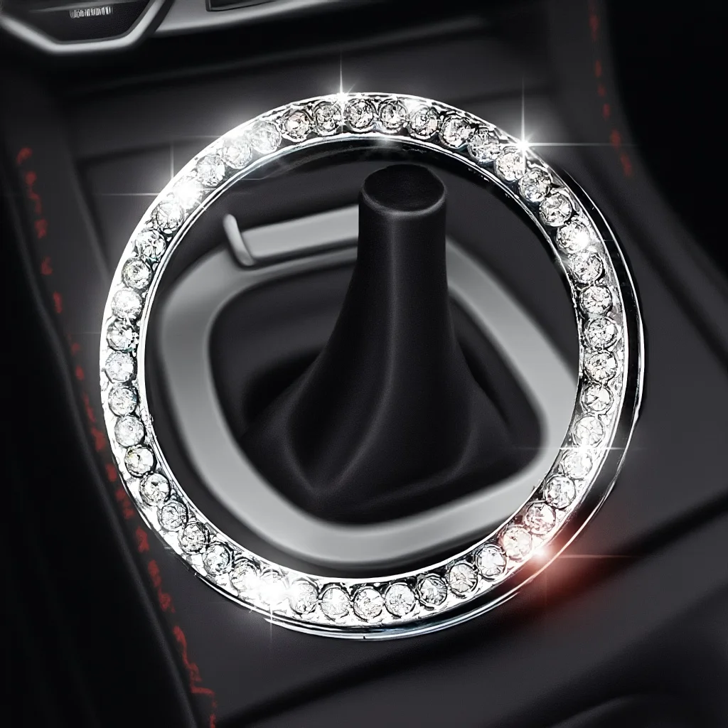 

Car Engine Start Stop Button Ring - Artificial Diamond Interior Decor Accessory