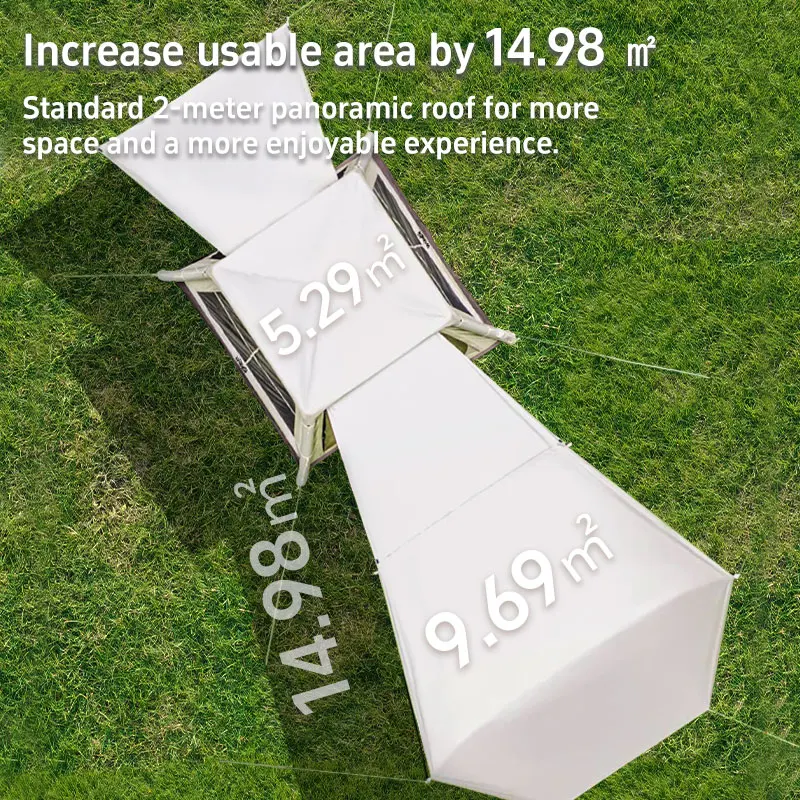 Tenda Camping Tiup Otomatis, Mudah Dipasang untuk 3-6 Orang, Tenda Glamping Luar Ruangan yang Dapat Diisi Angin, Dilengkapi dengan Pompa Udara Terintegrasi