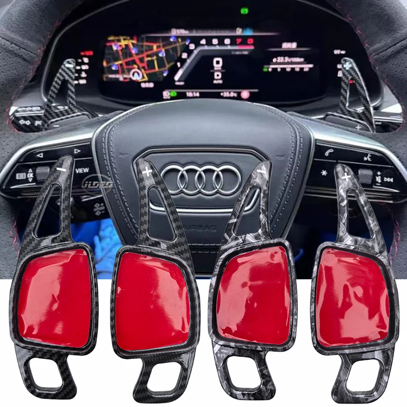 ألياف الكربون طباعة عجلة القيادة مجداف شيفتر تمديد لأودي 2019 + A1 A6(C8) A7 A8 S6 S7 2020 + A4/S4 B9 S8 S4,2021 + A3 8Y #1