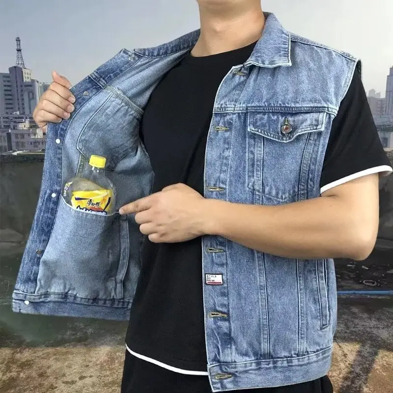 

Мужской жилет, весенне-осенний корейский стиль, модный свободный повседневный жилет в гонском стиле, крутой