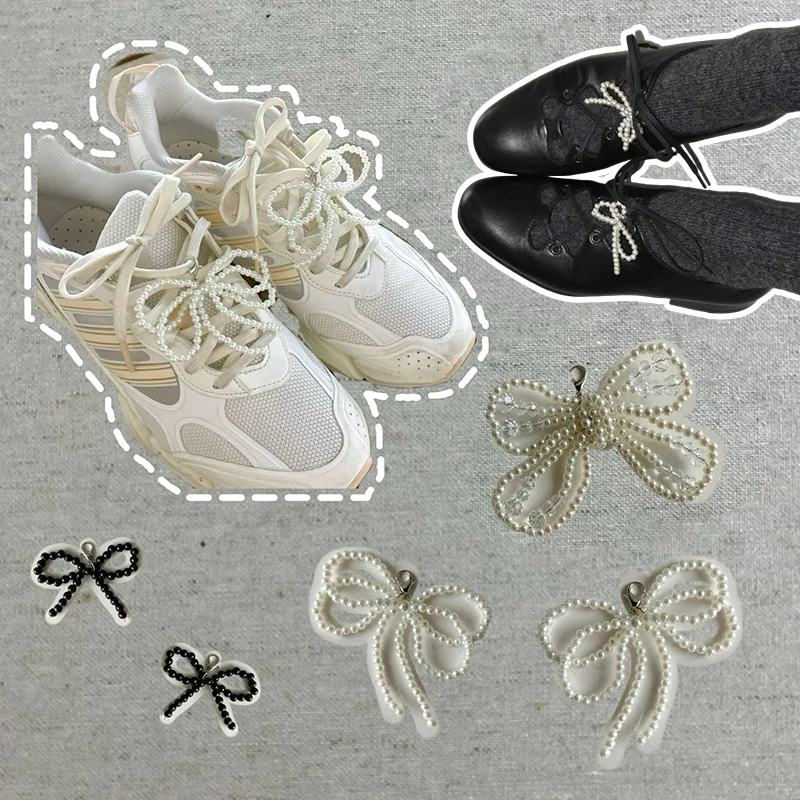 

1Pair Peal Bowknot Shoes Buckles Ins Style Shoelace Buckle Sneakers Jewelry Pendant Shoelace Accessories