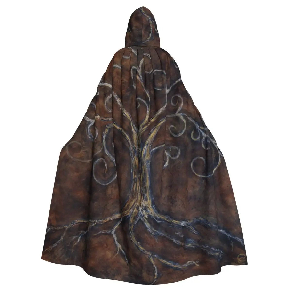 Vintage Tree Of Life Hooded Cloak Aldult Cape Funny Costume Party Accessory