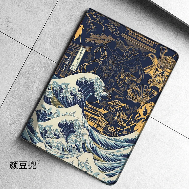 Ukiyoe a grande onda anime para ipad ar 4 5 mini 5 6 caso de luxo silicone para pro 12.9 11 para ipad 10th escudo pro13