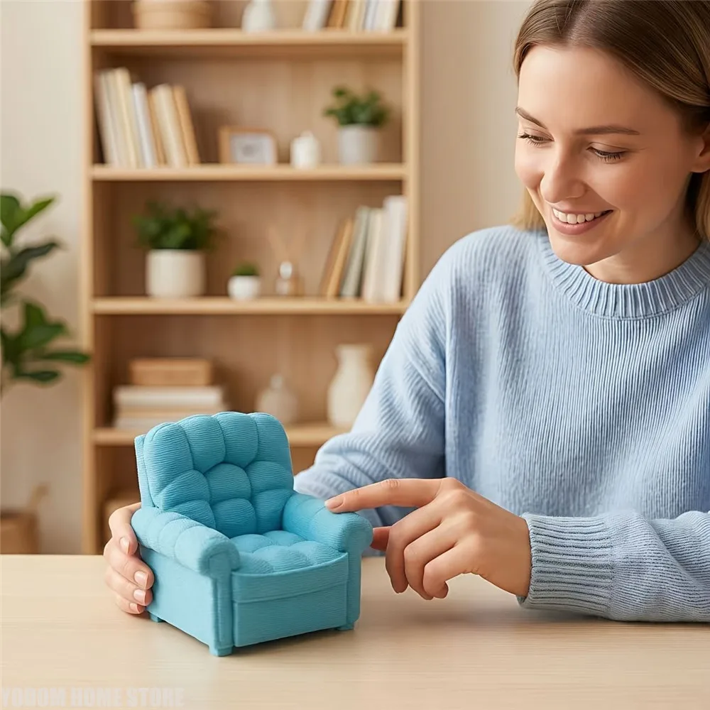 3d Printed Simulated Mini Sofa for 1/8 1/12 Doll House OB11 BJD Doll Home Accessories Decoration